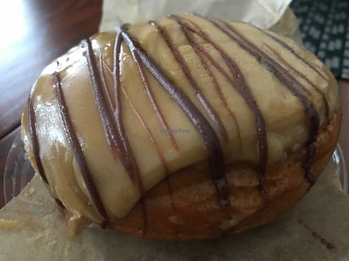 Fudge topped custard filled doughnut  at The Doughnut Family in Edinburgh