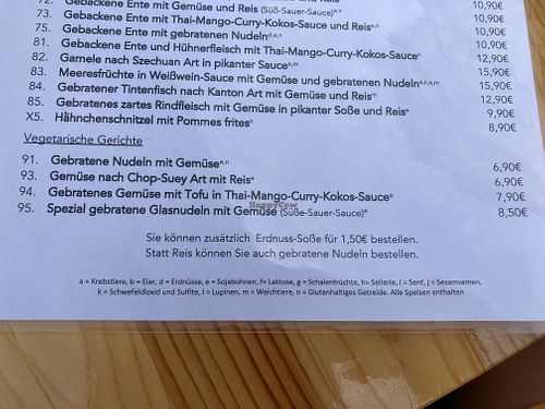 Vegan options at My Tai in Hannoversch Munden