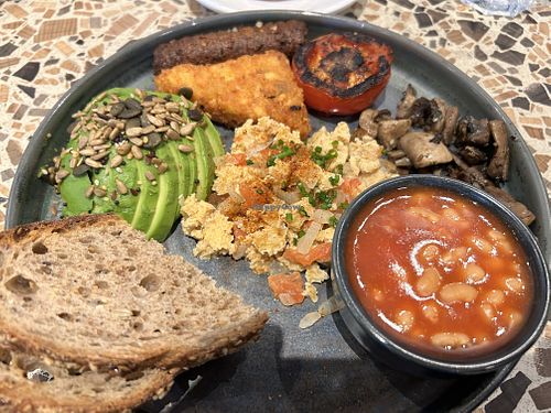 Plant-based breakfastt  at RADA in West London