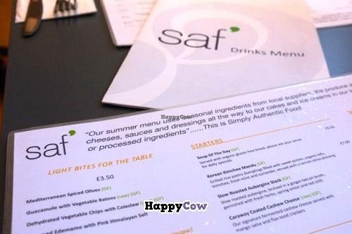 The menu at Saf - Kensington in West London