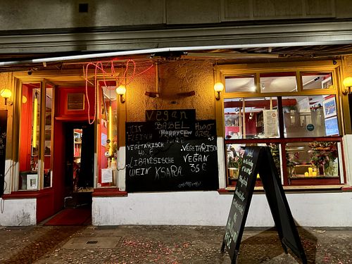 store front #Veganuary at Babel in Berlin
