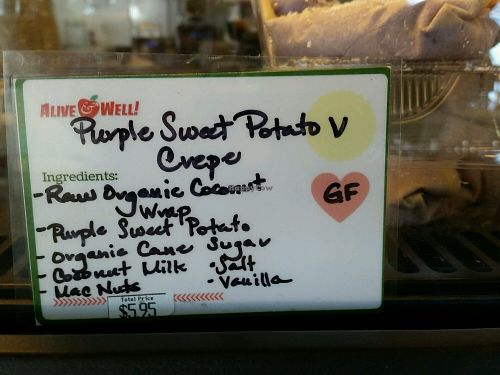 Sweet potato crepe at Alive & Well Deli and Juice Bar in Kahului