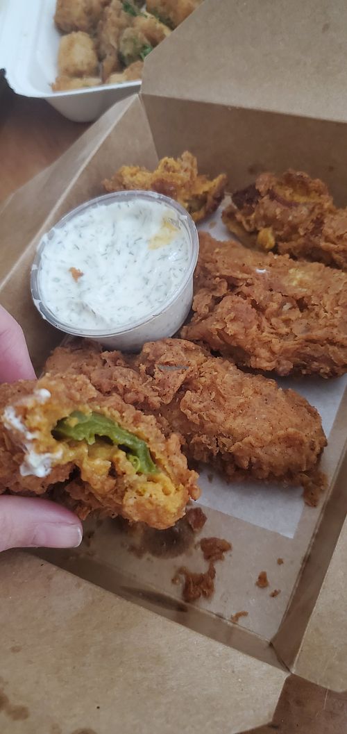 Cheesy creole poppers at Souley Vegan in Los Angeles