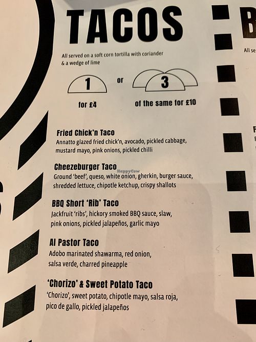 taco choices  at Club Mexicana - Soho in London
