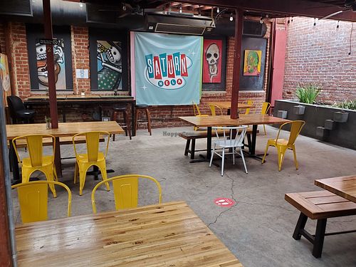 Patio in back at Saturn Cafe in Los Angeles