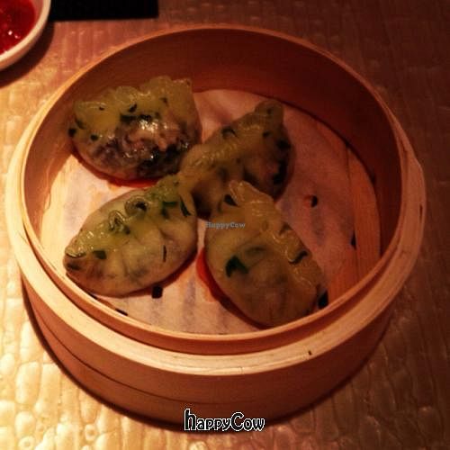 vegan dim sum dumplings  at Wynn Hotel - Wazuzu in Las Vegas