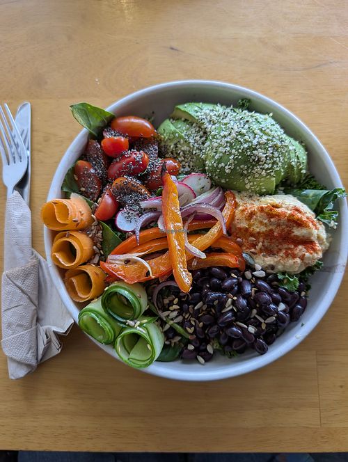 Buddha bowl at The Plant Bar Vegan Cafe in Barnstaple