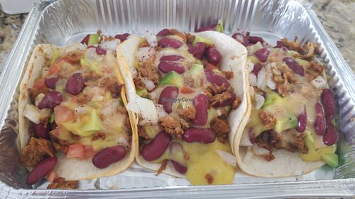 Wow these tacos were amazing! at Vegantrii in Amman