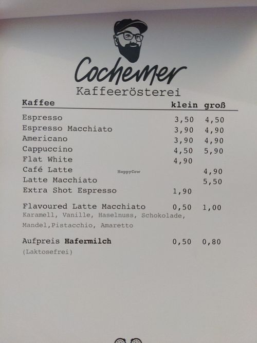 Aufpreis Hafermilch Juli 2025 at Cochemer Kaffeerösterei in Cochem
