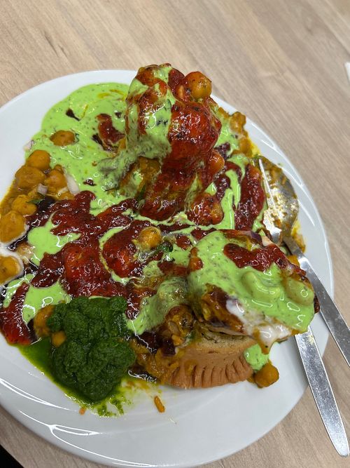 Samosa chaat  at Veggie House in Weiterstadt