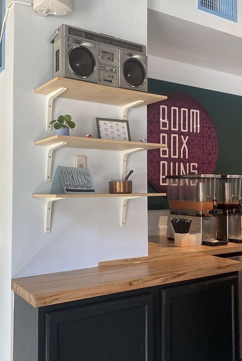 Small with cute decor at Boom Box Buns in Cincinnati