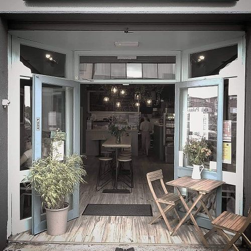 Front of café at Lighthouse Cafe in Galway