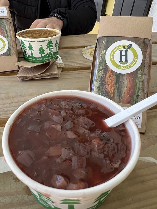 Borscht soup and sandwiches   at Haven Market in Livingston Manor