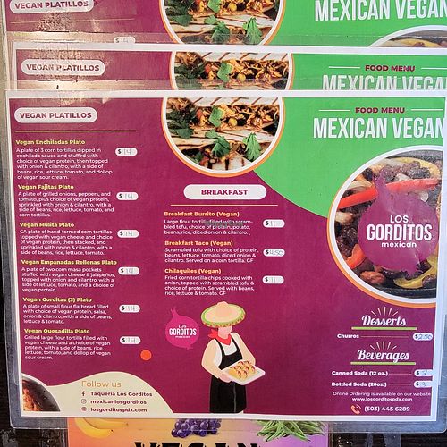 Menu at Los Gorditos - SE Division & 12th in Portland