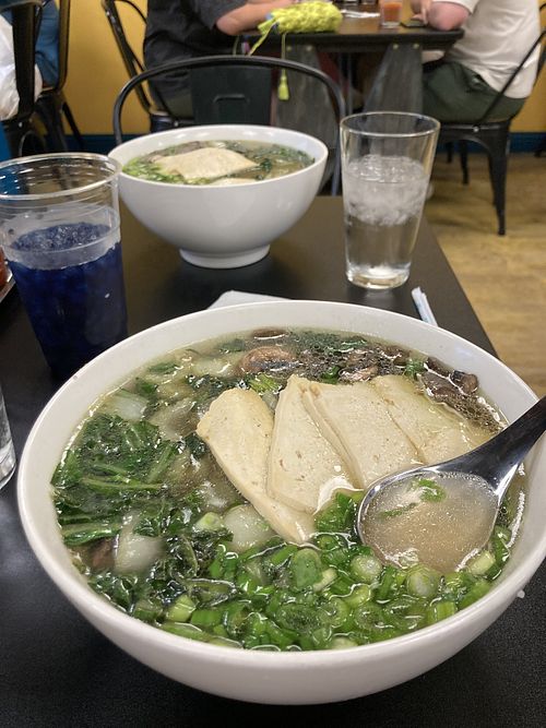Veggie soup  at Noodle-Ly in Mammoth Lakes