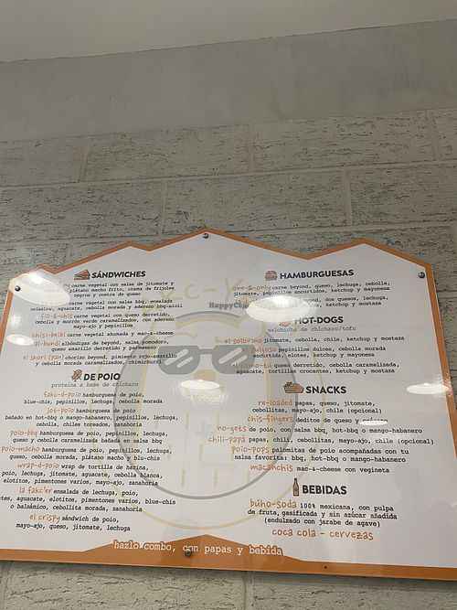 Menu Signage  at fakc-yeah - Cloud kitchen in Mexico City