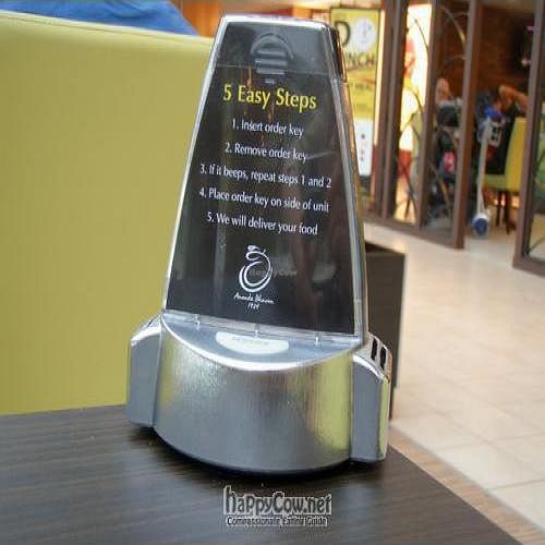 Order Key Unit placed on the table. at Ananda Bhavan Vegetarian - Airport in East Singapore