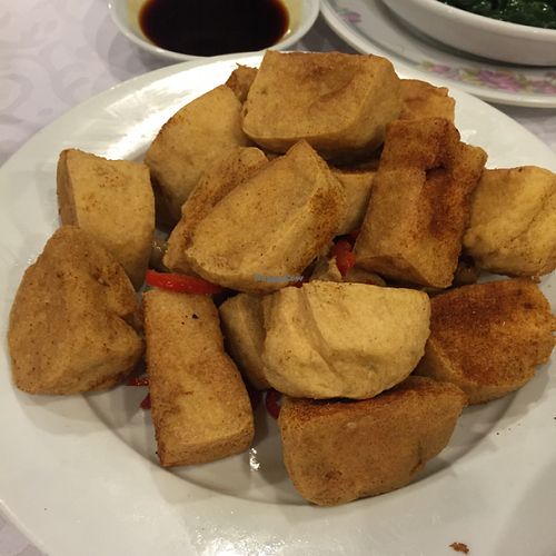 Deep fried tofu at Man Bo Vegetarian in Kowloon