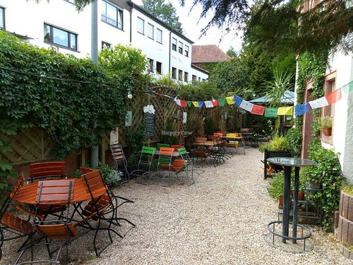 The garden at Bahnhof Würzbach in Wurzbach