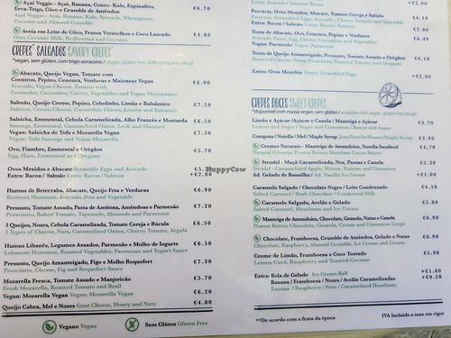 Menu at Maria Limão in Porto