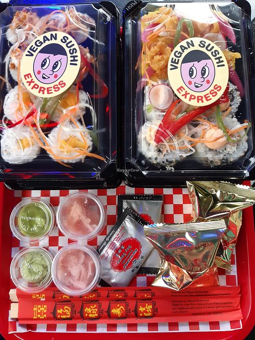 4 different kinds of sushi at Vegan Sushi Express in Rotterdam