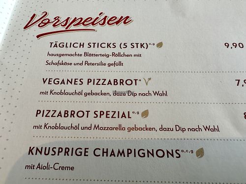 menu  at Täglich in Meppen
