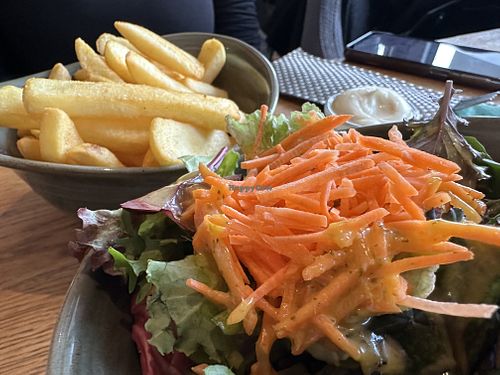 fries, vegan mayo, salad  at Täglich in Meppen