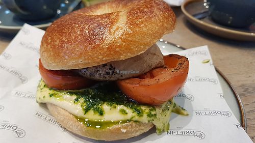 Vegan breakfast bagel #Veganuary at Drift-In in York