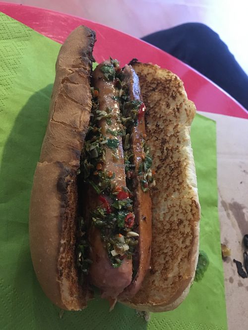 Choripan
Argentinian sandwich with beyond sausage and homemade chimichurri. at Plant Base in Lisbon
