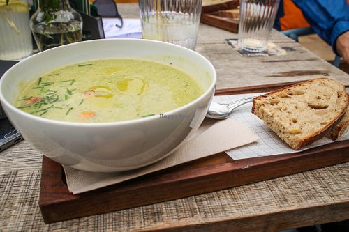 vegetable cream with baked potatoes and herbs at Karlstejn 34 in Karlstejn