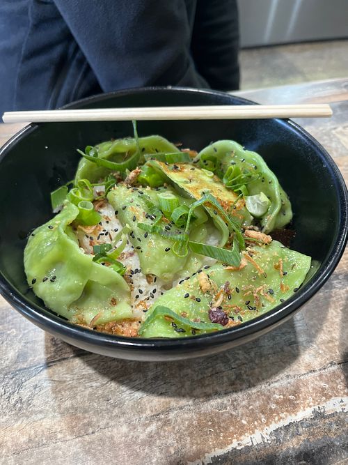 Vegan dumplings  at Bamboo in Exmouth