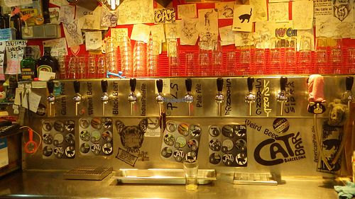 Beers on tap at Cat Bar in Barcelona