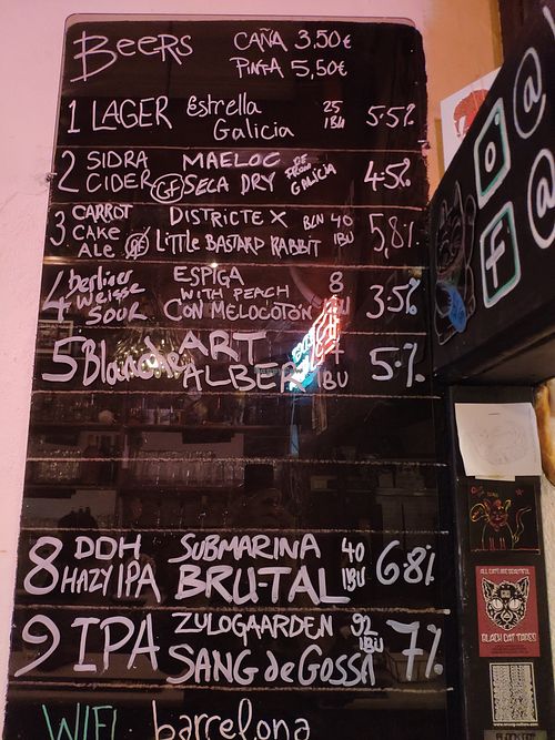 Beer on tap at Cat Bar in Barcelona