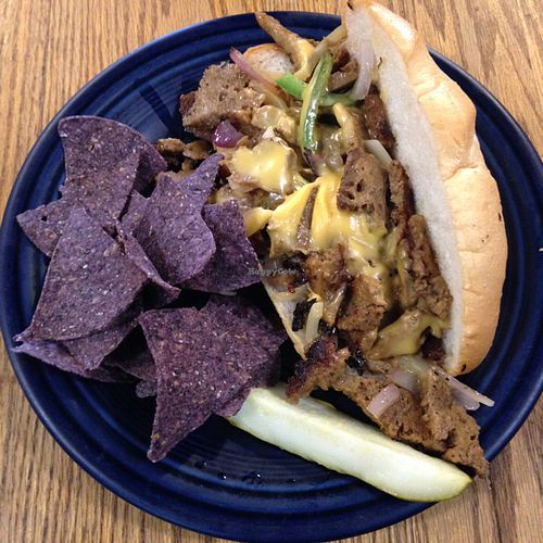 Vegan seitan philly at Hard Times Cafe in Minneapolis