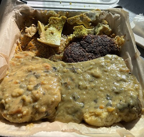 Biscuits and gravy   at Hard Times Cafe in Minneapolis