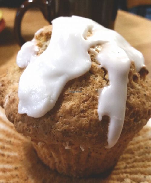 Vegan lemon ginger poppy seed muffin at Hard Times Cafe in Minneapolis