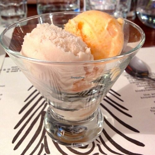 Pumpkin and almond icecream trio at Amico Bio in London