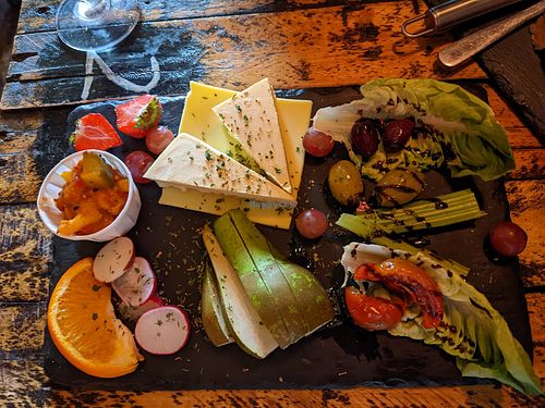 Vegan cheese board at The Crafty Baa in Windermere