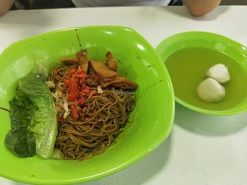 Signature dry noodles. Note egg is 1 of the noodles ingredients at Dao Xin 稻心 in North Singapore