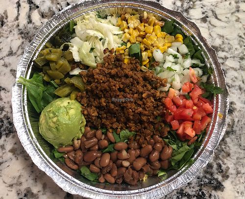 303 bowl with vegan “beef” at The Fork n' Frijole in Louisville