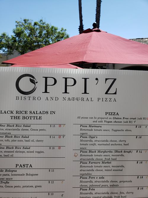 pizza creations  at Oppi'z in Santa Barbara