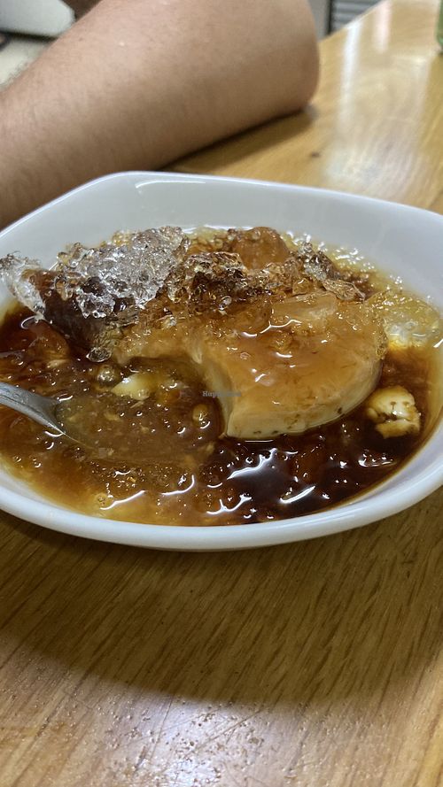 Vegan flan, pretty tasty!  at Tue Tin Chay Quan in Ho Chi Minh City