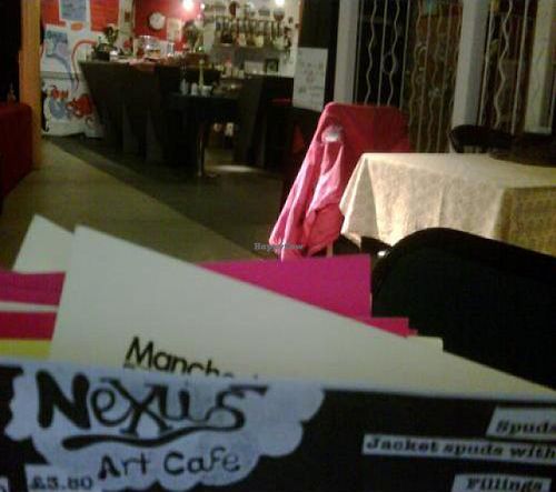 Menu and general view of Nexus Art cafe at Nexus Art Cafe in Manchester