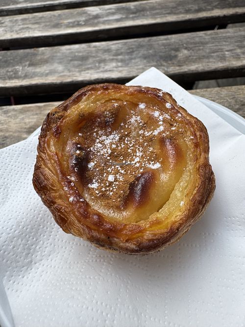 Sprinkled with cinnamon and sugarr  at Vegan Nata - Chiado in Lisbon
