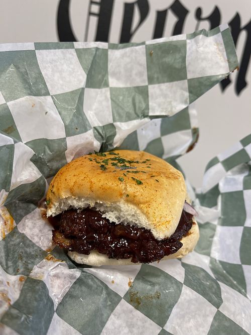 BBQ rib sliders were delicious!  at Royally Baked in St Peters