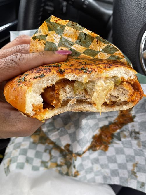 Nashville Hot Chicken sandwich  #Veganuary at Royally Baked in St Peters