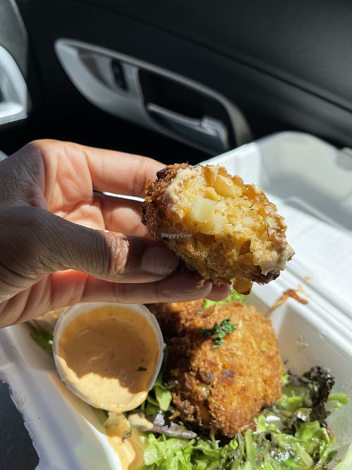 Inside the creole cakes   at Maya's Cajun Kitchen in Mesa