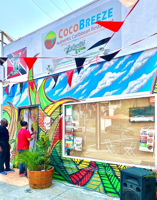 Out front at Coco Breeze in Oakland