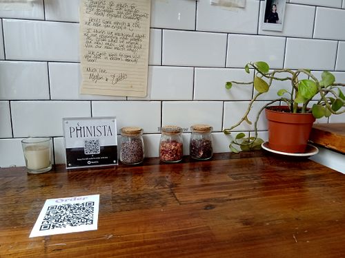 Inside the cafe (July 2025) at Phinista Cafe in Boston