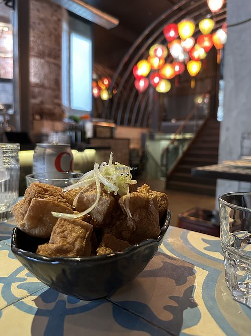Garlic Scallion Crunchy Tofu  at DZO Viet Eatery in Toronto